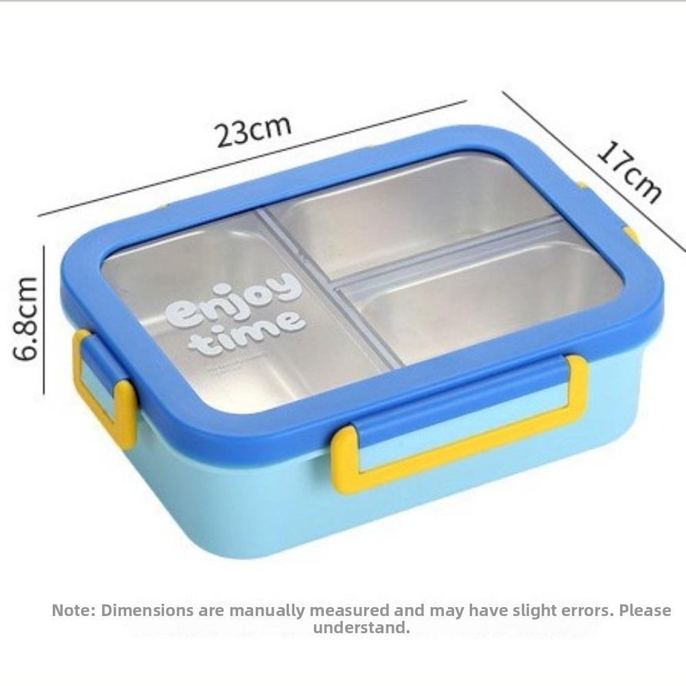 Rectangular Shape Rectangular Lunch Box Divided Grids Stainless Steel Food Container  for School