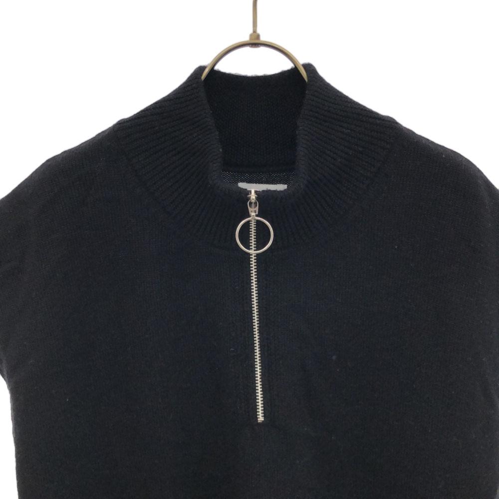 ALLEGE сделано в Японии Вязаный жилет на молнии половинной длины черный Женский Б/У