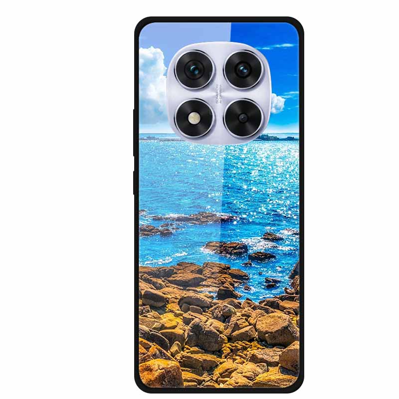 Закаленное Стекло Чехол Для Redmi Note 14 Pro Coque 14Pro Цветы Чехлы Для Телефона Для Xiaomi Redmi Note14 Pro Жесткий Задний Чехол Funda