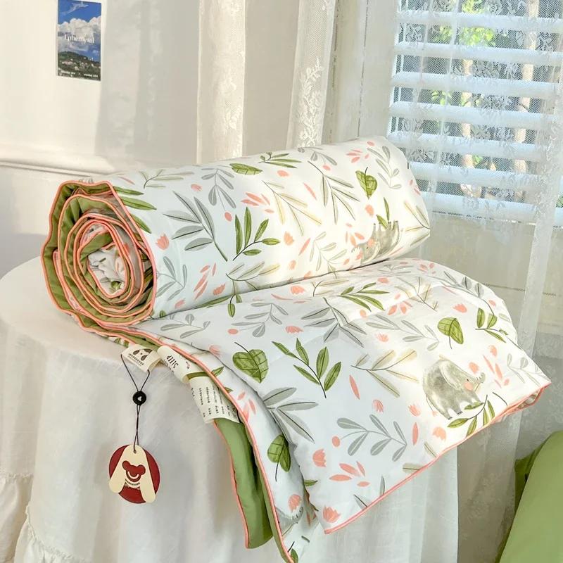 Мягкое четырехсезонное пуховое одеяло с кондиционером, летнее тонкое одеяло, дышащее мягкое офисное одеяло для сна