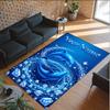 Mermaid Theme Crystal Velvet Floor Rug Personalized Custom Name Text Warm Carpet Home Decoration