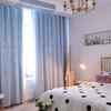 Double Layer Hollow Stars Blackout Curtains for Kids Room Sheer Curtains for Living Room Girl's Bedroom Window with White Tulle