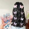 2pcs New Sweet Three-dimensional Butterfly Tassel Children's Hair Clip Performance Party Curly Hair Braided Exquisite Headwear