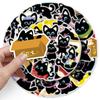 50 Наклейки Дудл Черный Кот с Бантиком Мультяшные Милые Нарисованные от Руки Декоративные Креативные Наклейки для Водного Стакана Чехла Мобильного Телефона