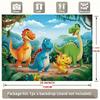Cartoon Dinosaur Party Backdrop 120x80cm Polyester Background Cloth for Children Birthday Photo Booth Decoration