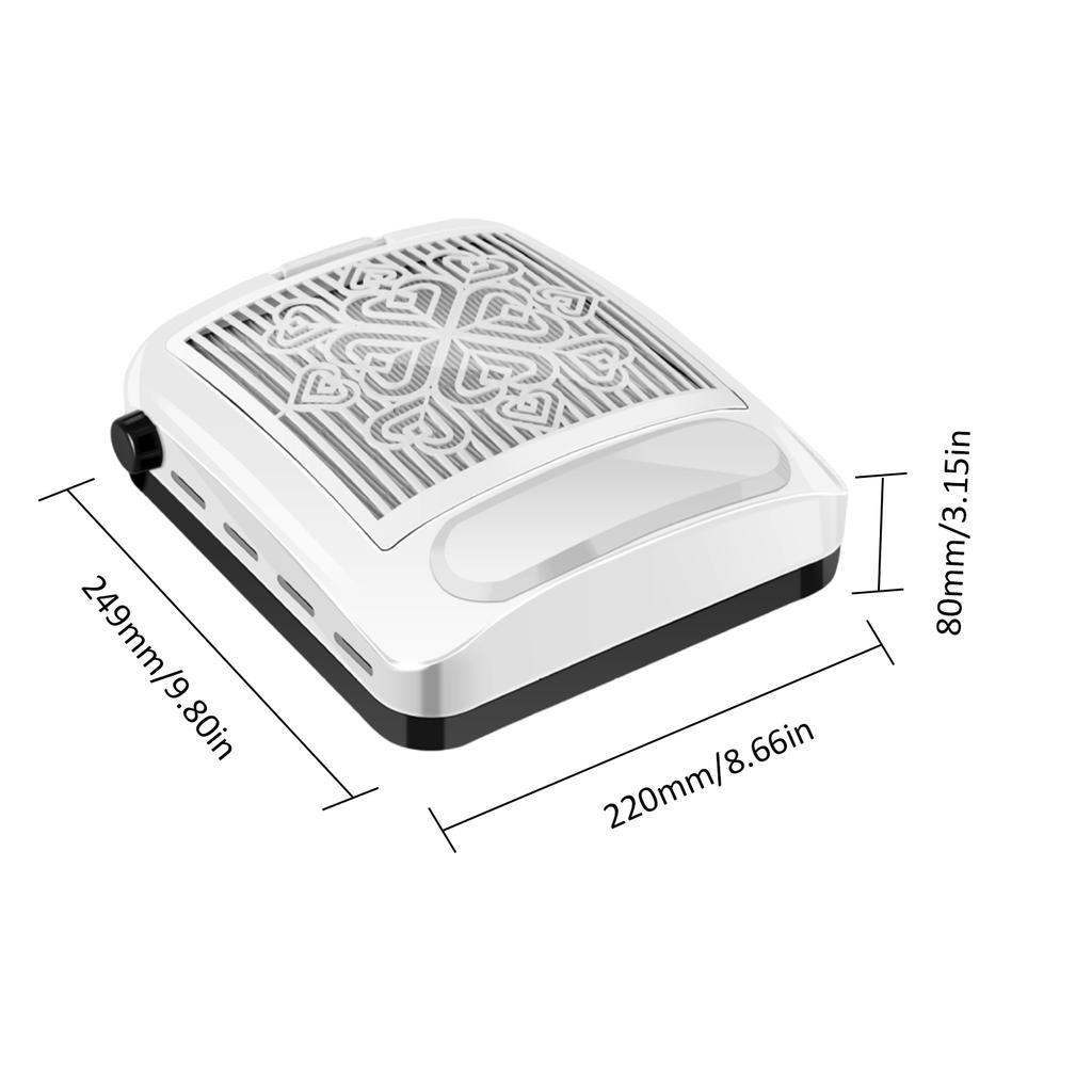 Пылеуловитель для ногтей Мощный пылесос для удаления пыли с ногтей Регулируемое всасывание для маникюра без пыли