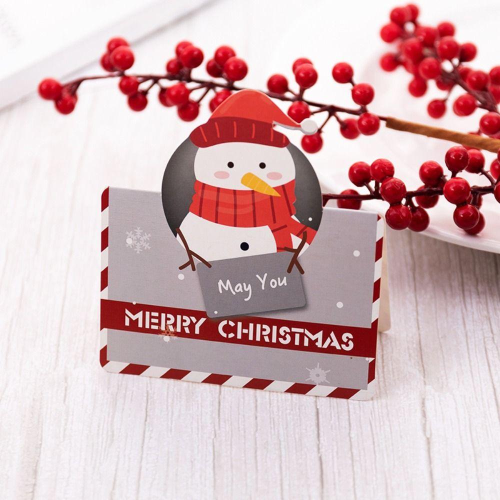 50Pcs Christmas Greeting Card Kids Mini Christmas Blessing Greeting Cards Envelope New Year Postcard Gift Card Xmas Party