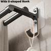 Bathroom Towel Holder No-Drill Towels Rack With Hooks Wall Mounted Towel Bar Bathroom Organizer Self-Adhesive Towel Rail