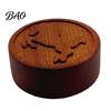 Office Desk Aroma Diffuser Wooden Essential Oil Diffuser, Cat Paw Horse Engraved Pattern, Round Fragrance Eco Friendly Wood, Aromatherapy for Car Home