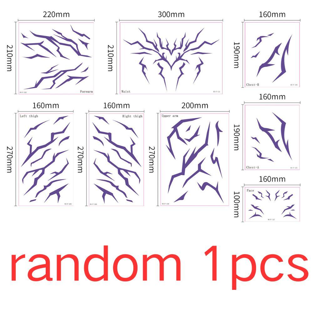 Аниме Хантер Хэллоуин Косплей Костюм Временная Татуировка Фиолетовая и Лазерная Разноцветная Полосатая Татуировка Лазерный Набор из 5 Штук