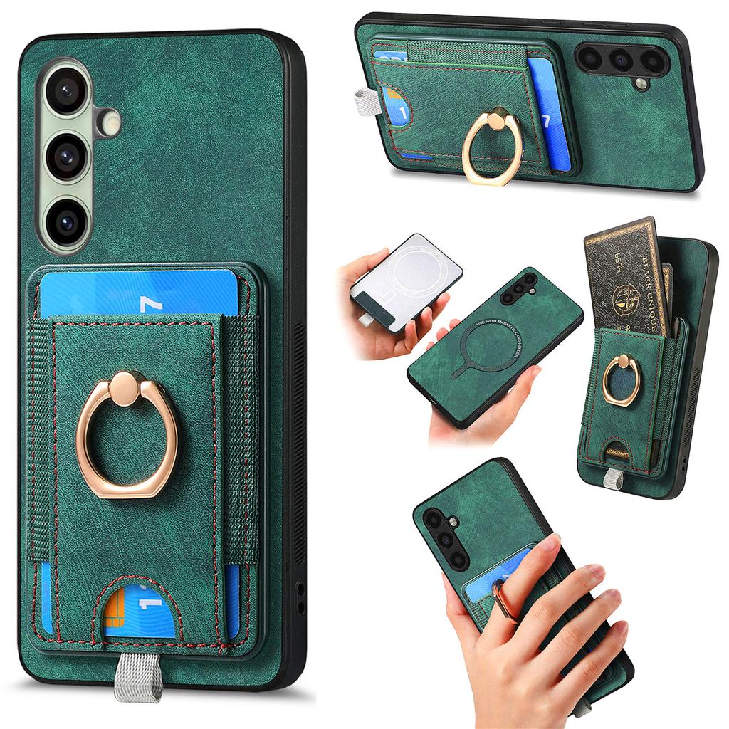 For Samsung Galaxy A26 5G Magnetic Case PU Leather Back Cover with Detachable Card Holder