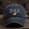 1 Унисекс Бейсболка с принтом USA, Регулируемая. Идеально подходит для весенних и осенних путешествий, пляжного отдыха. Подходит для рыбалки