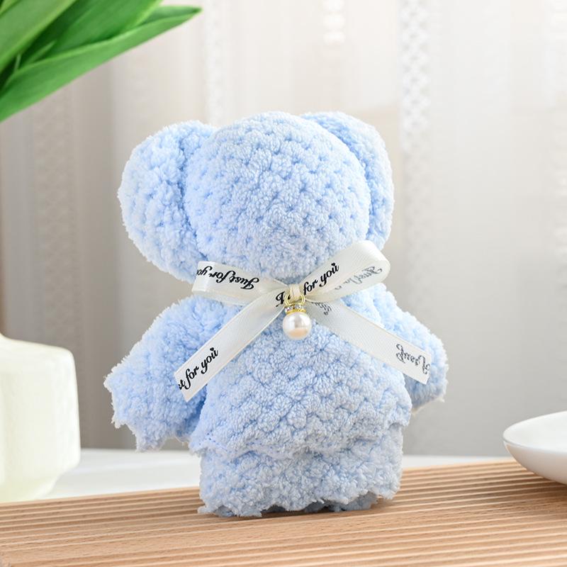 Полотенце из кораллового флиса с ананасовой сеткой и маленьким мишкой - 30*30, подарок для вечеринки