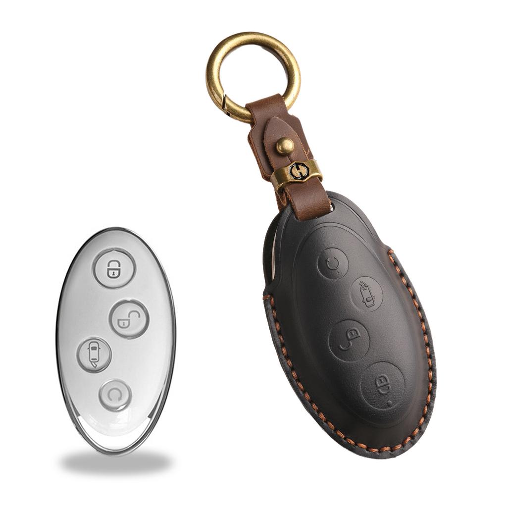 Новый ретро чехол для ключа подходит для чехла для ключа юань, чехла для ключа BYD 17 S7, изготовлен из натуральной кожи ручной работы.