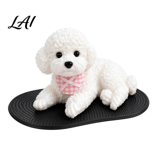 Cute Puppy Ornament for Office Realistic Dog Dashboard Ornament Sleeping Figure Car Accessory Lovers Vivid Miniature Statue Interior Desk Decoration