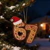 Christmas 67 Acrylic Ornament Funny 67 Meme Hangning Ornament Six Seven Gingerbread Christmas Tree Decoration Gift for Teens Kids Family Friends