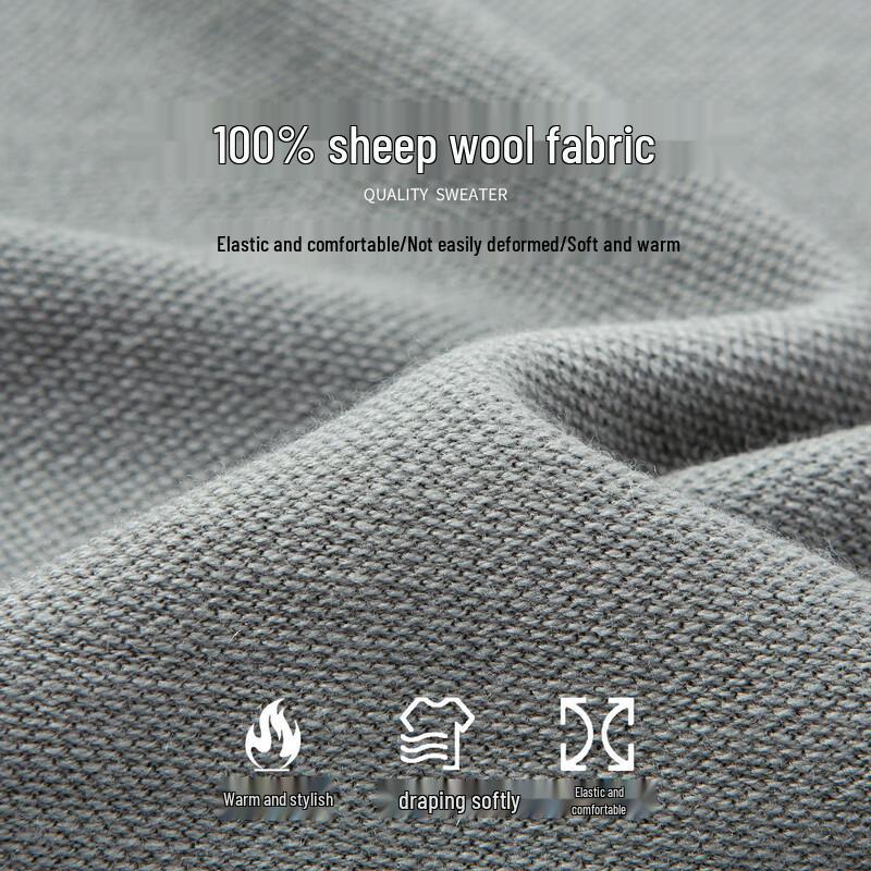 Мужской свитер LUOZI из 100% шерсти с регланом и круглым вырезом