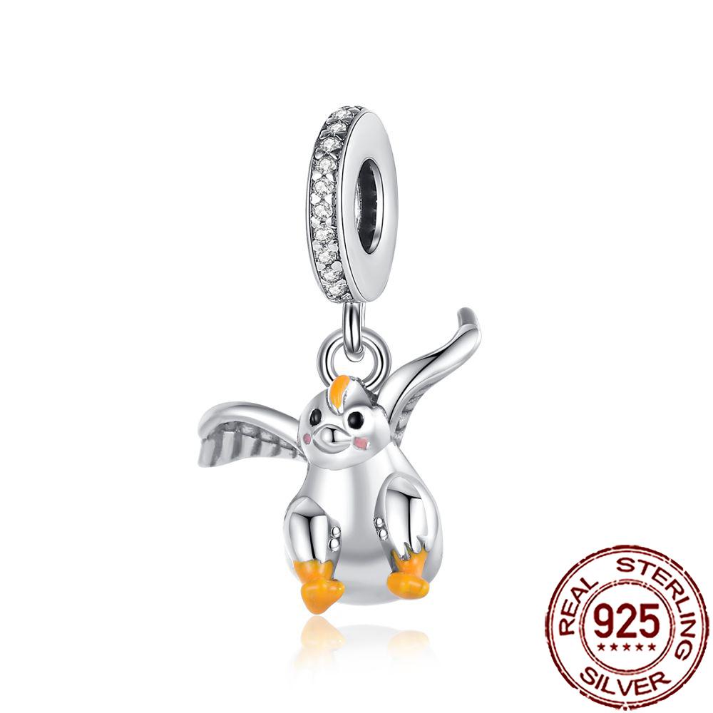 New Charms 925 Silver Cat Dog Flamingo Chameleon Axolotl Animal Beads Fit Bracelet Necklace Women DIY Jewelry