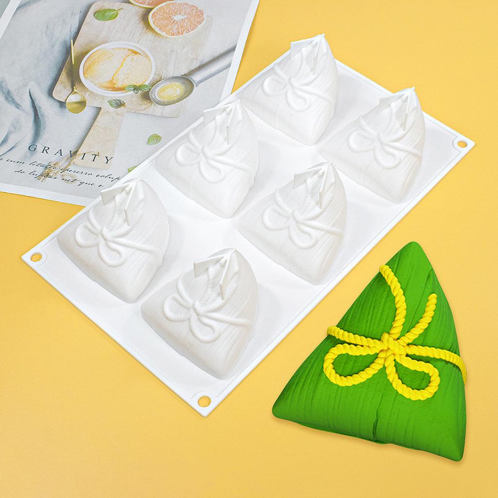 Антипригарные формы для выпечки Zongzi, 6 полостей, формы для выпечки рисовых клецок, кондитерских изделий, шоколадная форма для украшения торта, ручная работа