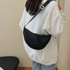Solid Color Single Shoulder Bags Handbag Half-moon Bag Simple Hobo Crossbody Bag  Unisex