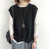 Asymmetrical Vest Women's Outer Layer Layering Solid Color Crew Neck Retro Vest Thin Loose