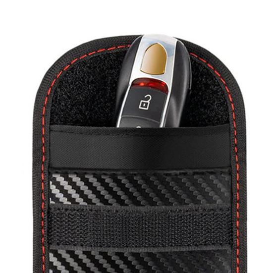 2 упаковки Сумка Фарадея Защитный брелок RFID Блокировка сигнала Сумка для ключей Противоугонный чехол для автомобильных ключей Совместимость с углеродным волокном Защитная клетка Фарадея