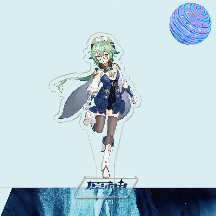 Anime Game Genshin Impact Peripheral Acrylic Cosplay Character Hero Theme Stand Acrylic Figure Stand Model Plate Desk Decor Ornament Gift
