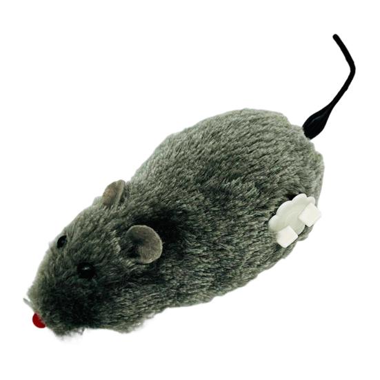 Wind-Up Mouse Cat Toy Realistic Furry Mouse Interactive Pet Toy Funny Moving Mouse for Chasing And Pouncing Play Stimulates Cats Hunting Instincts