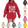 Women's Casual Fashion Comfortable Round Neck With Hood Long Sleeve Halloween Print Warm Sweatshirt