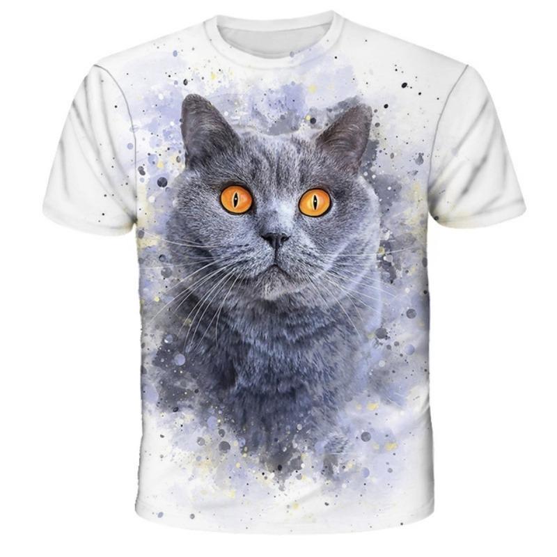 Футболка мужская Funny Pet Футболка с белкой Футболка с 3D-принтом Футболки с изображением животных Милые топы с узорами Свободный топ большого размера