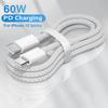 Usb C To Type C Fast Charging PD 60W Mobile Phone Date Cable For Iphone15 Android Samsung Huawei Type C Braided Charger Cable