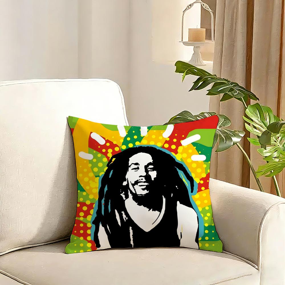 Singer BBob MMarley Cushion Cover Reversible Plush Pillow Cover Soft Fluffy Home Decor for Sofa Bedroom