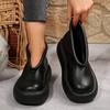 Модные ретро кожаные ботильоны женские новый этнический стиль большой круглый носок платформа повседневные удобные нескользящие туфли на платформе