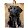 Фланелевый плед с принтом лабрадора, одеяло с черной собакой, одеяло для питомца, одеяло в подарок для любителей собак