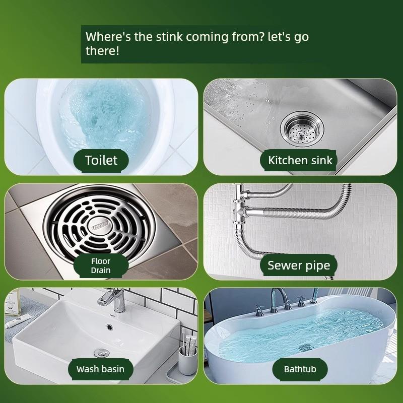 Pipe Toilet Deodorizer, Powerful Odor Removal, Fragrance Preservation, Anti-Odor Device for Drains, Anti-Odor Floor Drain Device