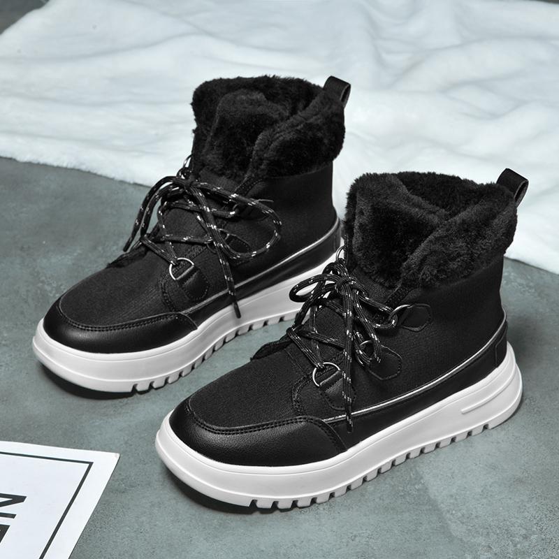 Зимние женские зимние ботинки, теплая обувь до середины икры для холодной погоды, уличная плюшевая обувь, нескользящая утепленная обувь