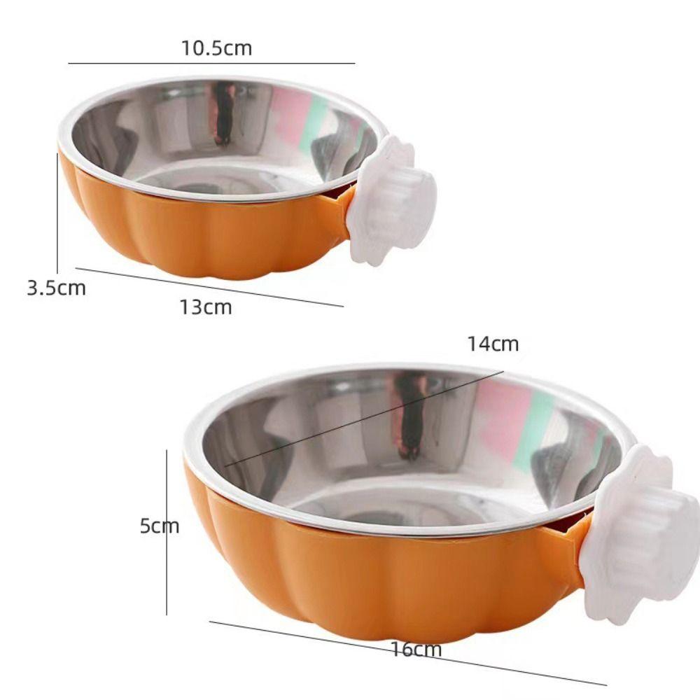 Stainless Steel Pet Cage Bowl Hanging Design Pet Food Basin Detachable Pet Feeding Bowl Cat Dog