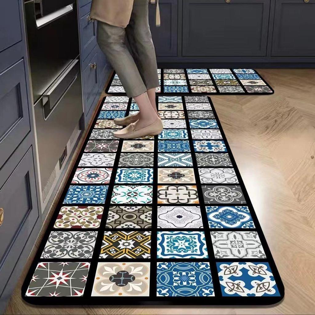 Элегантный шестиугольный узор кухонный коврик - Нескользящий, ультра-абсорбирующий, быстросохнущий коврик для пола для ванной комнаты, Коврик для пола в ванной