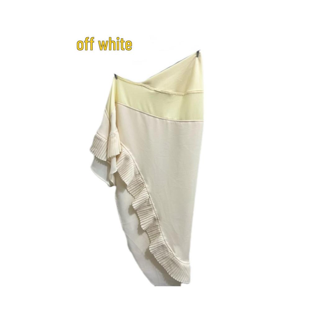 Muslim Women's Double Layer Chiffon Hijab - Pleated Edge Color Block Pullover