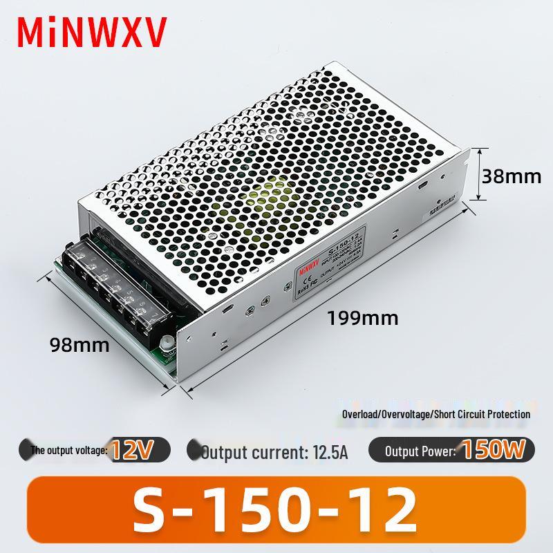 S Switch 220V AC to 12V/24V DC Transformer for Industrial Lighting Monitors.