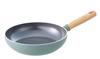 GREENPAN Frying Pan 24cm IH Gas Compatible No Toxic Substances PFAS Free Ceramic Coating Easy To Clean Slightly Deep Natural Wood Handle [Mayflower]