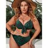 Sexy High Waist Plus Size Bikini Sets Leopard Dot Print Swimwear Women 2025 New Swimsuit Deep-V Bathing Suit Brazilian Biquini