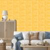 Polynesian Geometric Pattern Wallpaper Gold and Cream 50x1000