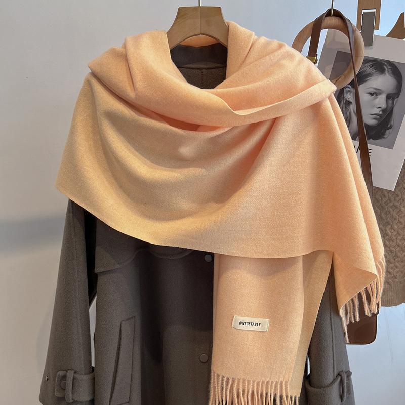 Winter Scarf For Women Long Warm Cashmere Scarves Hijab Solid Lady Shawl Wrap Female Pashmina Bandana Head Scarfs New