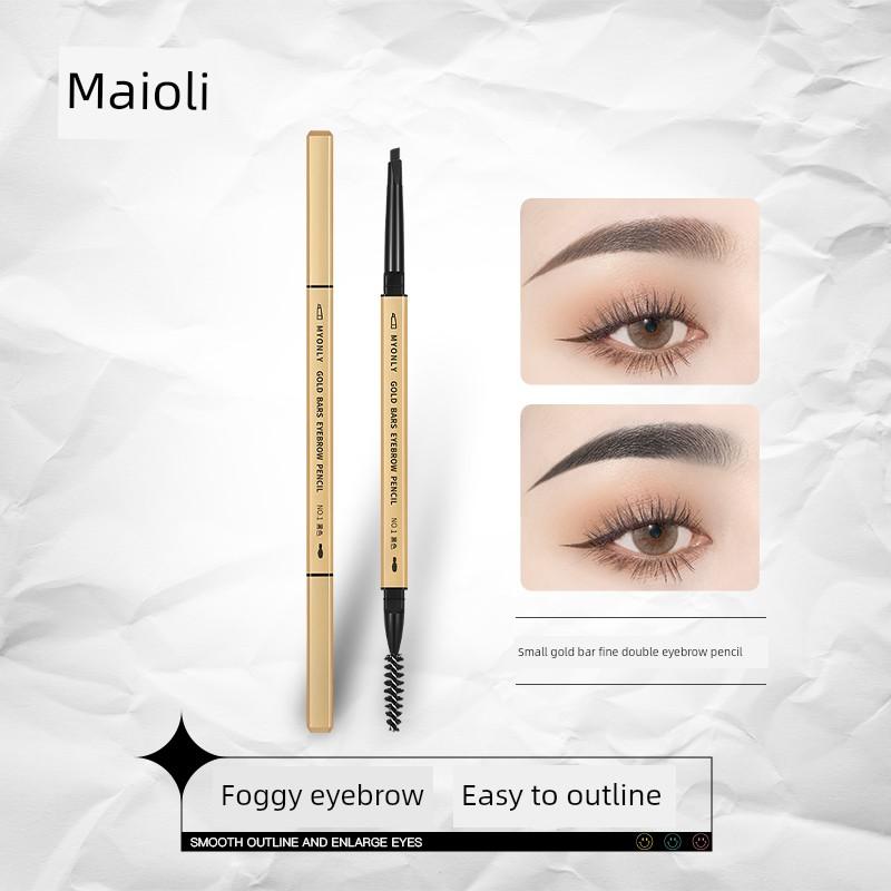 2026 New Supernatural Small Gold Chopstick Eyebrow Pencil, Waterproof, Sweat-Proof, Non-Fading, Fine-Tip Eyebrow Pencil, a Must-Have for Lazy People