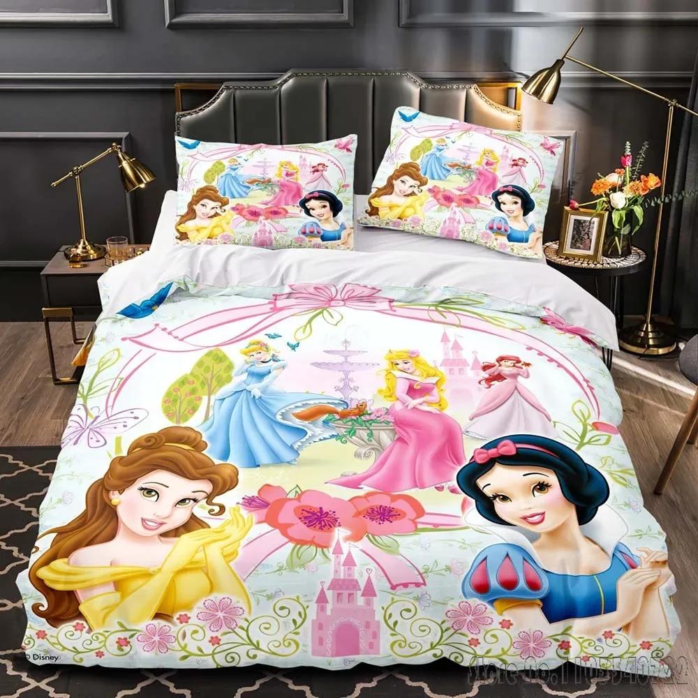 Beauty and the Beast 3D Printed Princess Duvet Cover Set HD Comforter Cover for Kids Bedding Sets Bedclothes Bedroom Decor