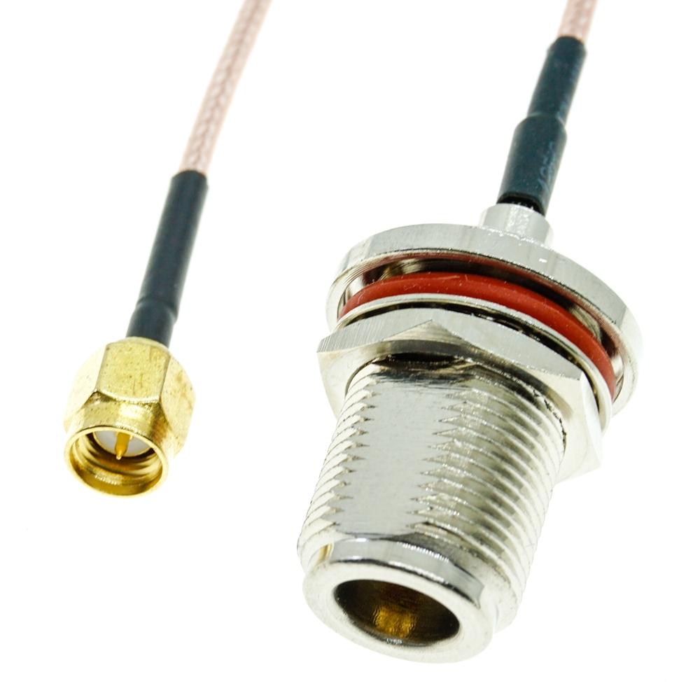 SMA Male to N Female Bulkhead Connector Crimp RF Coaxial Coaxi WiFi Extension wire jumper pigtail cable RG316 Plug Connectors 4