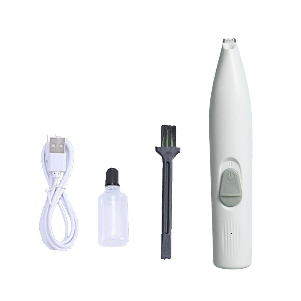 Pet Paw Hair Trimmer Rechargeable Low Noise Electric Dog Cat Hair Clipper with LED Light for Face