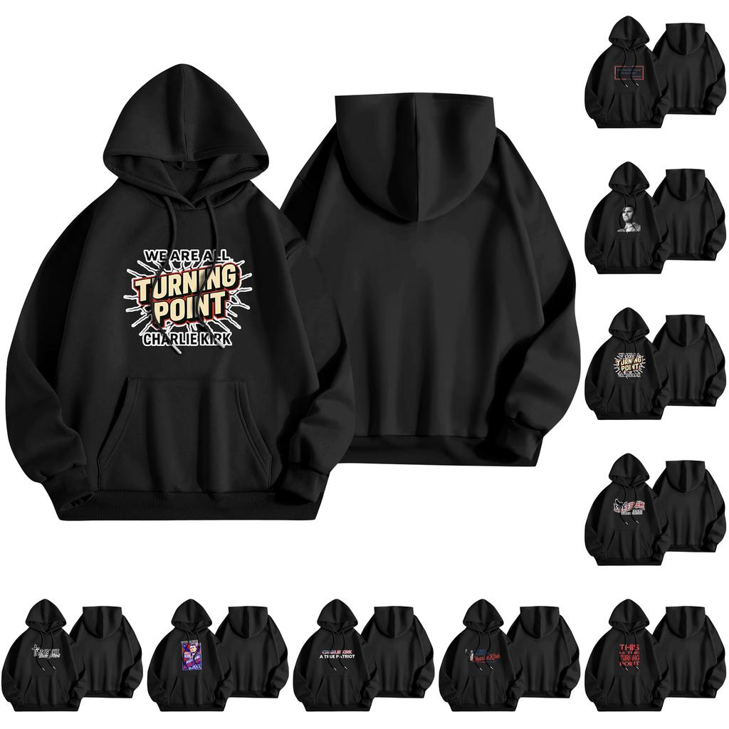 Unisex Fashion Lightweight Long Sleeve Pullover With Pockets Print Hoodie