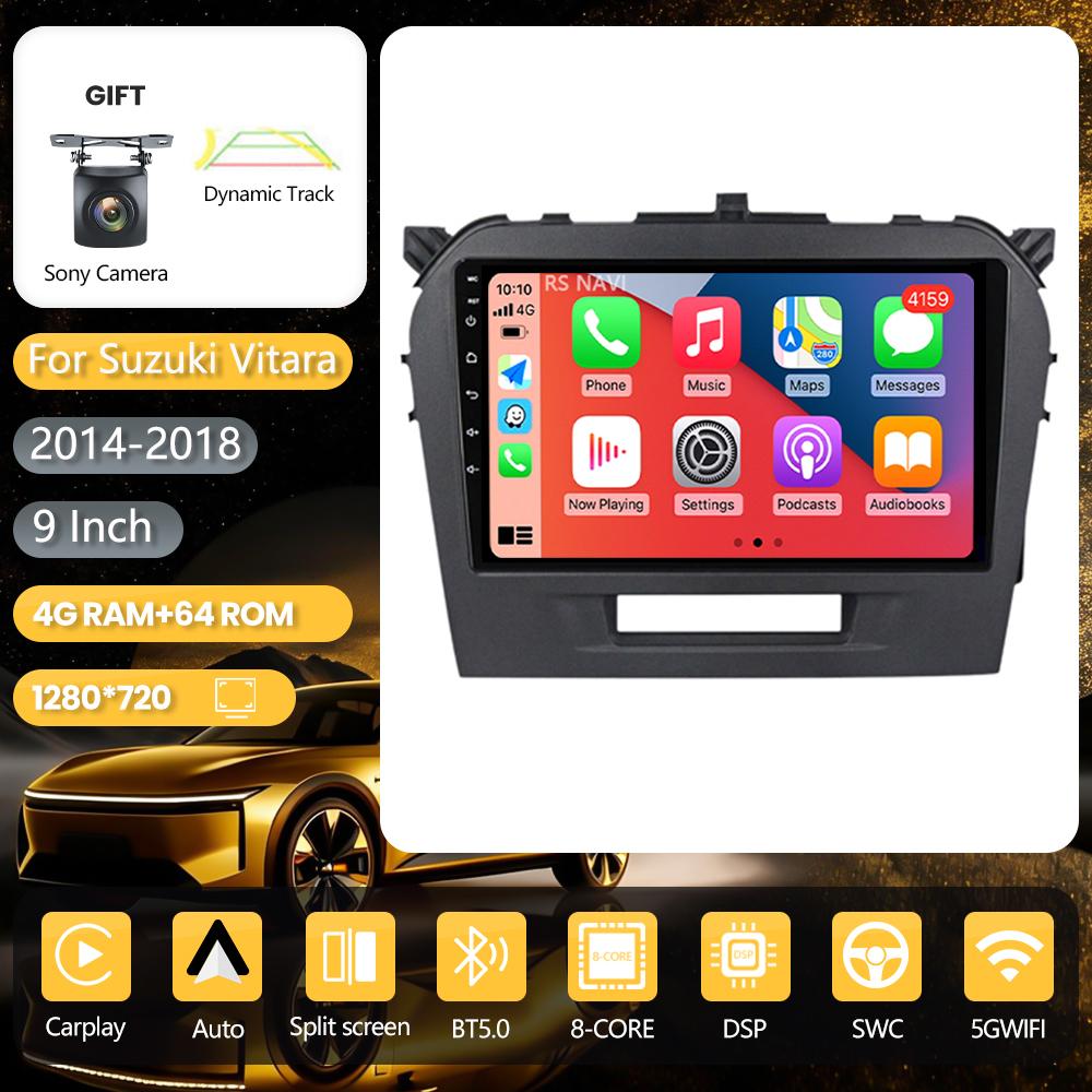 Android 16 pour Suzuki Vitara 4 2014 - 2018, autoradio CarPlay, lecteur multimédia BT, autoradio plug and play, contrôle par application